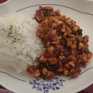 厚揚げでドライチキンカレー風